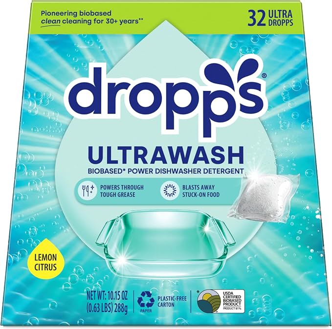 Dropps UltraWash Dishwasher Pods, Lemon Citrus by Dropps