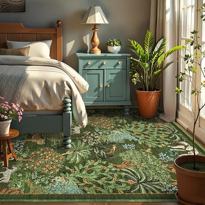 GarveeHome Jungle Animal Print Rug 5x7 Washable Area Rugs - Image 8