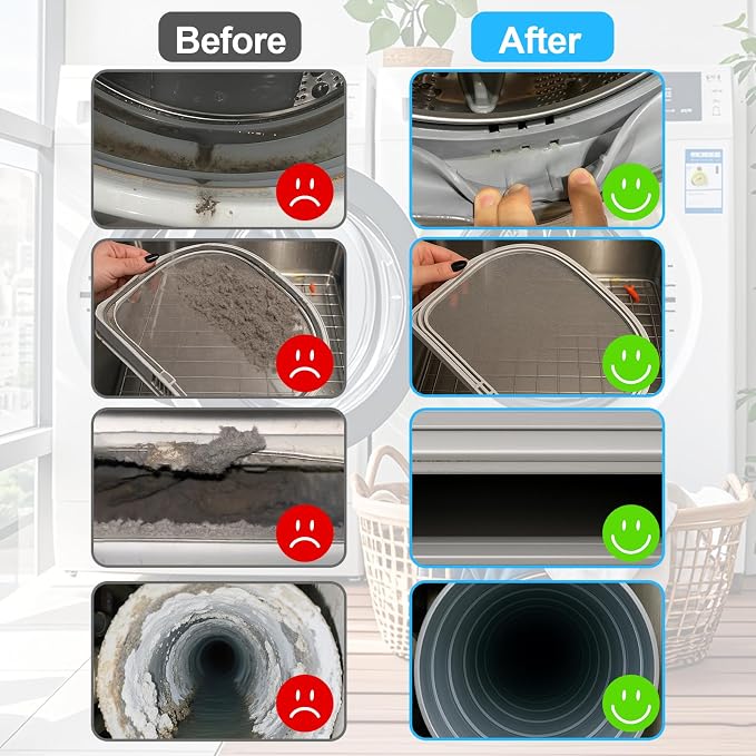 XANGNIER 5 Pack Dryer Vent Cleaner Kit, Flexible Dryer Lint Brush Vent Cleaner - Image 2