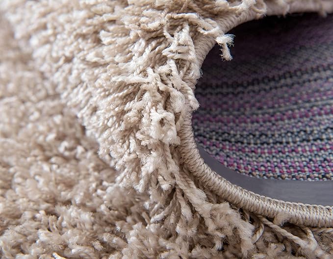 Unique Loom Solid Shag Collection Area Rug (7' 10" x 10' Rectangle, Taupe)