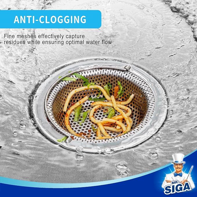 MR.SIGA Kitchen Sink Strainer, Stainless Steel Sink Drain Strainer, Dishwasher - Image 3