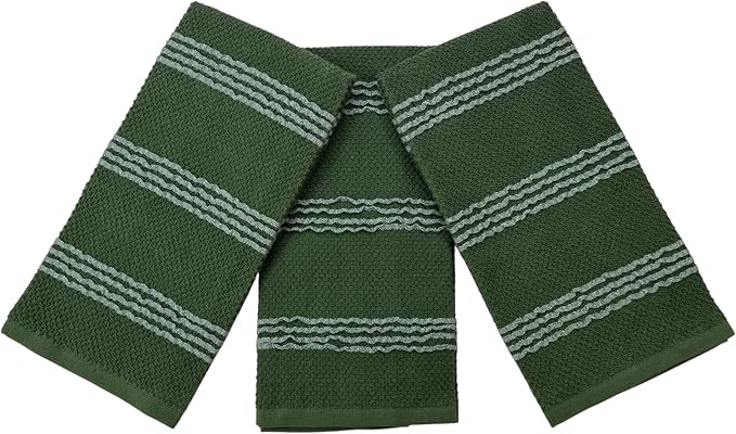 Serafina Home Dark Forest Green Kitchen Hand Dish Towels: Oversized 18" x 28" by SerafinaHome