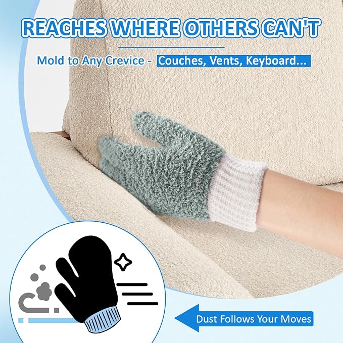 MIG4U Microfiber Dusting Gloves House Reusable Cleaning Glove - Image 9