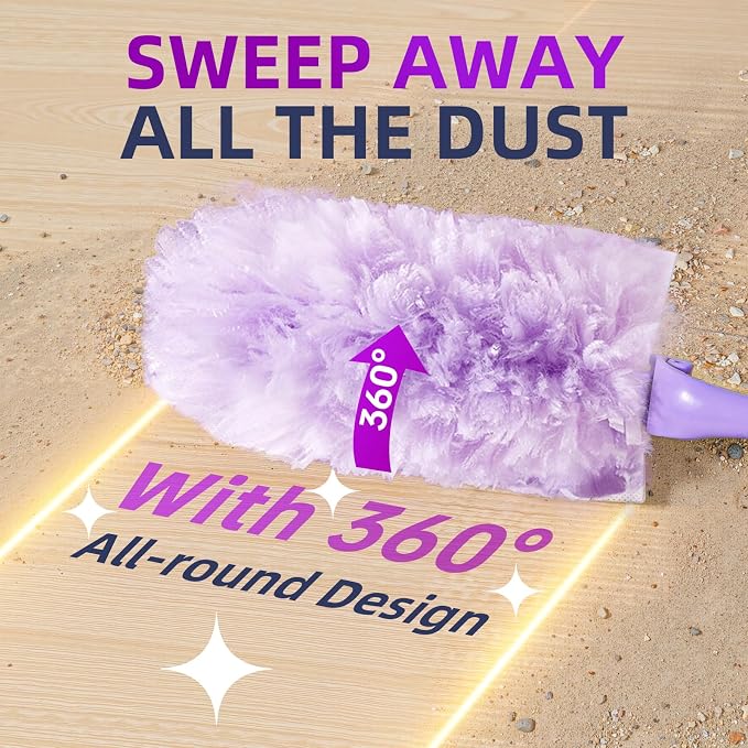 Duster Refills 20-Pack with 2 Handles ， Fits All Swiffer Handles ，4X Efficient - Image 2