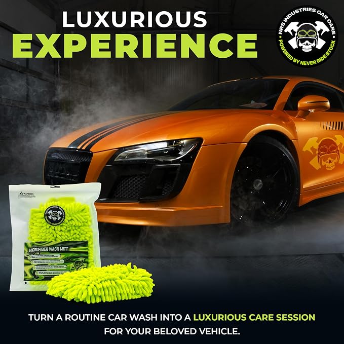 Microfiber Car Wash Mitt | Ultra-Soft Chenille | Car Wash Detailing | Dual - Image 3