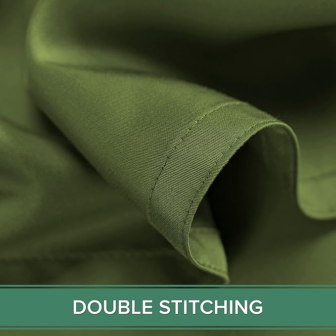 Pure Bamboo Queen Sheets, Genuine 100% Organic Viscose Derived from Bamboo Bed Sheet Set, Luxuriously Soft & Cooling, Double Stitching, 2 Year Quality Promise (Queen, Pesto)
