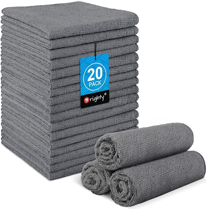 Orighty Washcloths, 20 Pack Microfiber Face Towels, Highly Absorbent and Soft by AllRightinOrighty