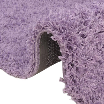 Unique Loom Solid Shag Collection Area Rug (4' 1" Round, Lilac)