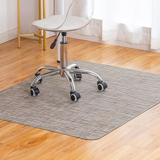 Office Chair Mat for Hardwood Floor Under Desk Computer Rolling Chair Mat for Wood/Tile Floor Non-Slip Heavy Duty Desk Rug PVC Plastic Hard Floor Protector 48" x 60" (Soapstone)