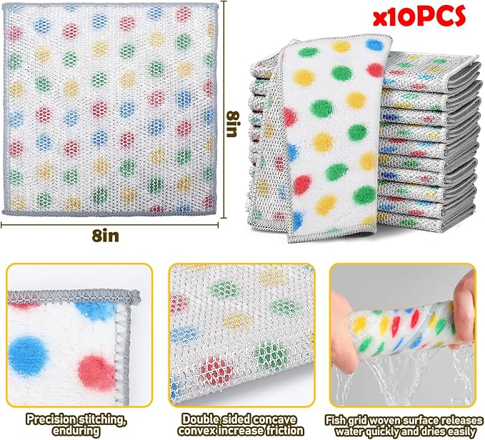 XANGNIER 10 Pcs Non Scratch Wire Dishcloth, 2025 New Upgrade Steel Wool - Image 8
