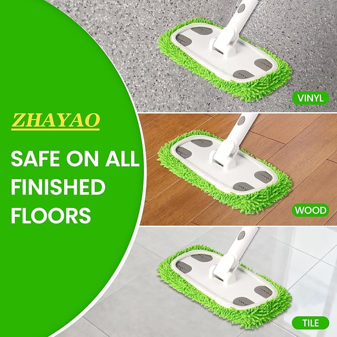 Reusable Microfiber Floor Mop System, Wet & Dry Sweeper Kit, Includes 1 Sweeper - Image 3