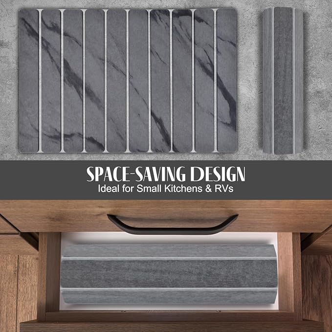 Large Stone Dish Drying Mats for Kitchen Counter, Fast Drying Collapsible - Image 4