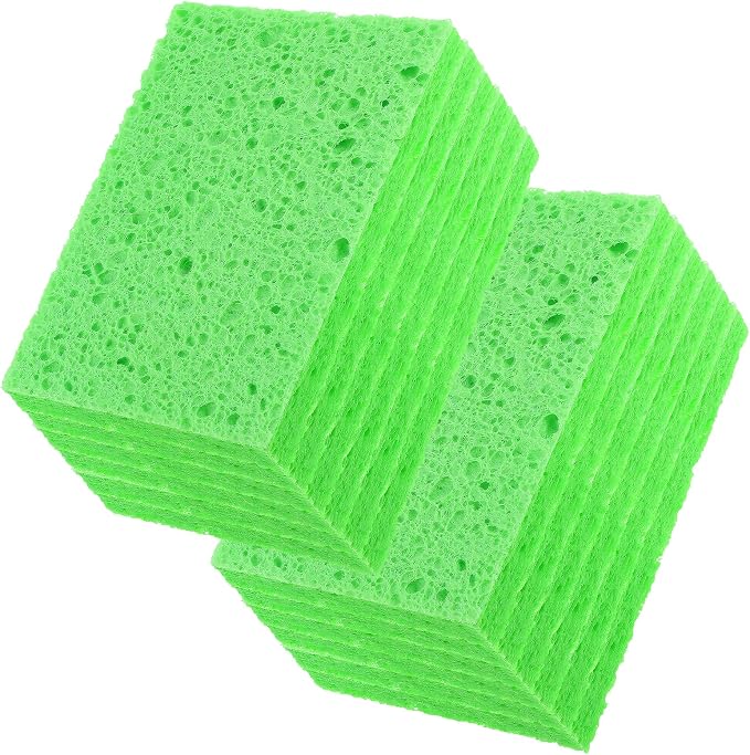 12 PCS Pop up Sponges Kitchen Cellulose Sponges 4.33 X 2.76 Inch Green Kitchen by Unknown