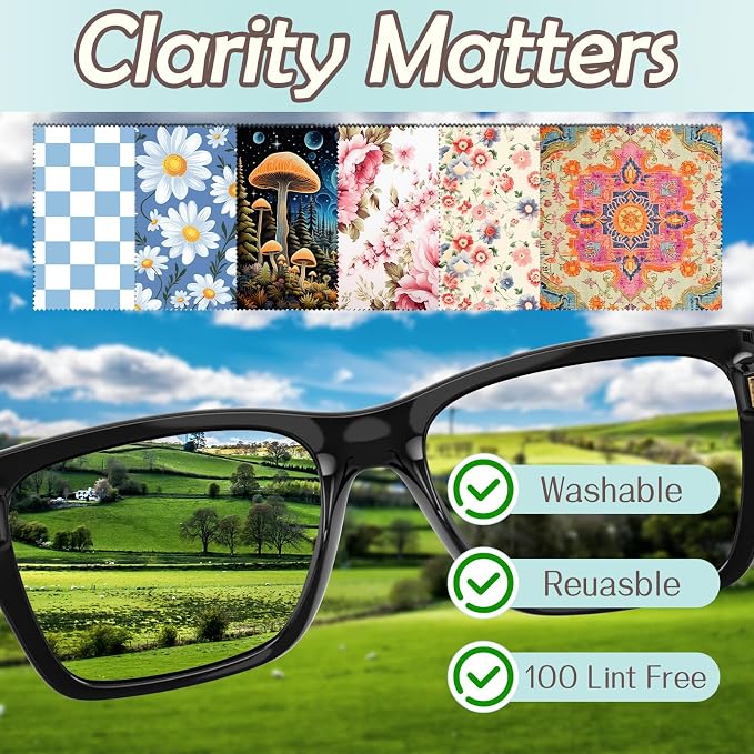 6 PCS Glasses Cleaning Cloth Eyeglass Lens Microfiber Cleaning Cloth Reusable - Image 3