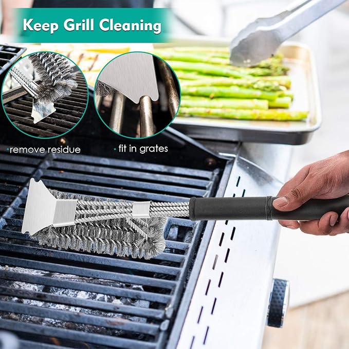 HaSteeL Grilling Utensil Set 18in, Stainless Steel BBQ Accessories Tools - Image 6