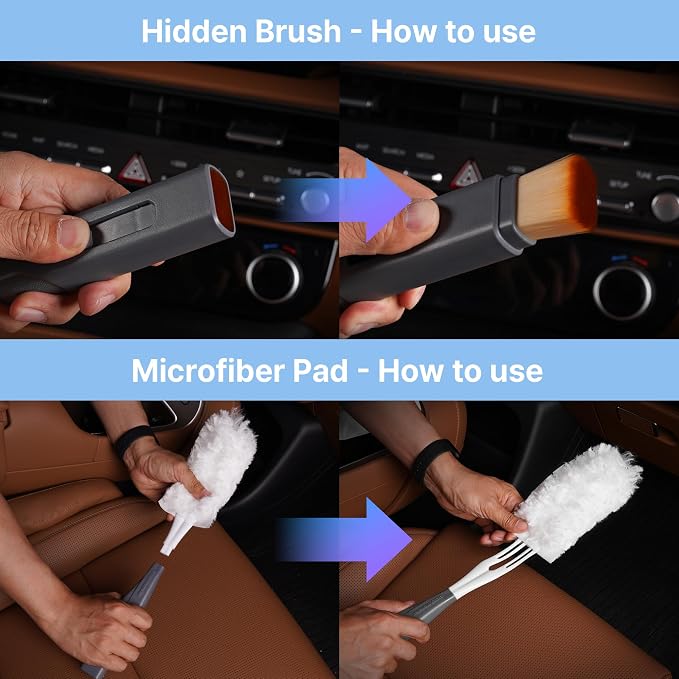 KMMOTORS 2-in-1 Full Circle Car Duster – Soft Microfiber Duster - Image 6