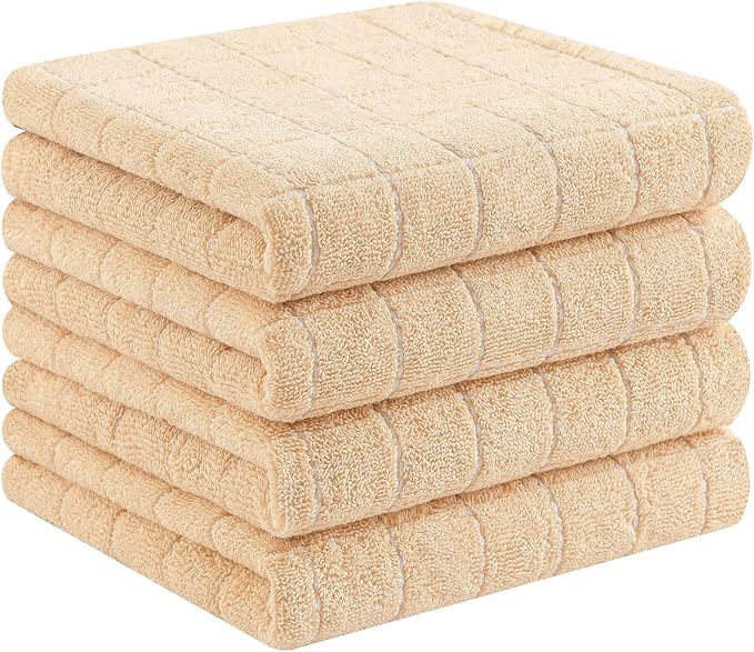 Homaxy 100% Cotton Terry Kitchen Towels, Checkered Designed, Soft and Super by Homaxy