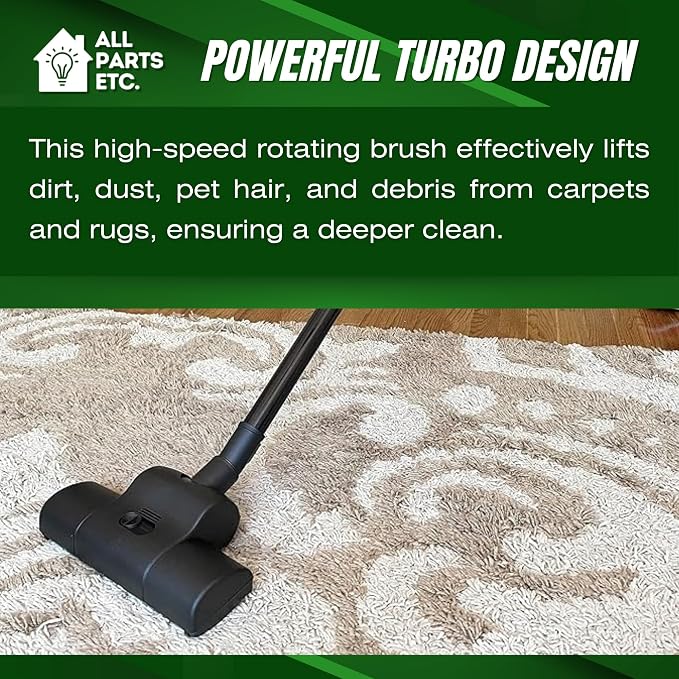 Vacuum Carpet Brush Nozzle Attachment, 1.25” Turbo Floor Brush Accessories - Image 6