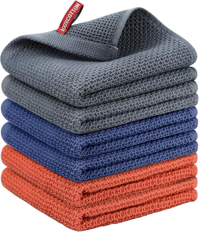 Nialnant 100% Cotton Waffle Weave Kitchen Towel, Soft Absorbent Quick Drying by Nialnant