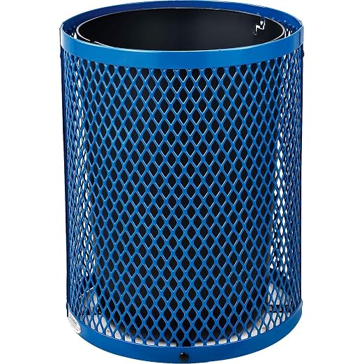 Global Industrial Outdoor Diamond Steel Trash Can - Image 3