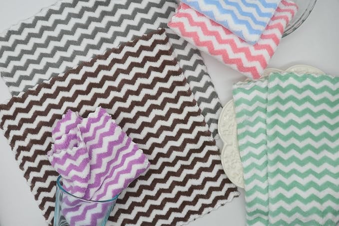 Microfiber Cleaning Cloth Lint Free Cleaning Rags, 10 Pack Fast Drying Dish Rags - Image 6
