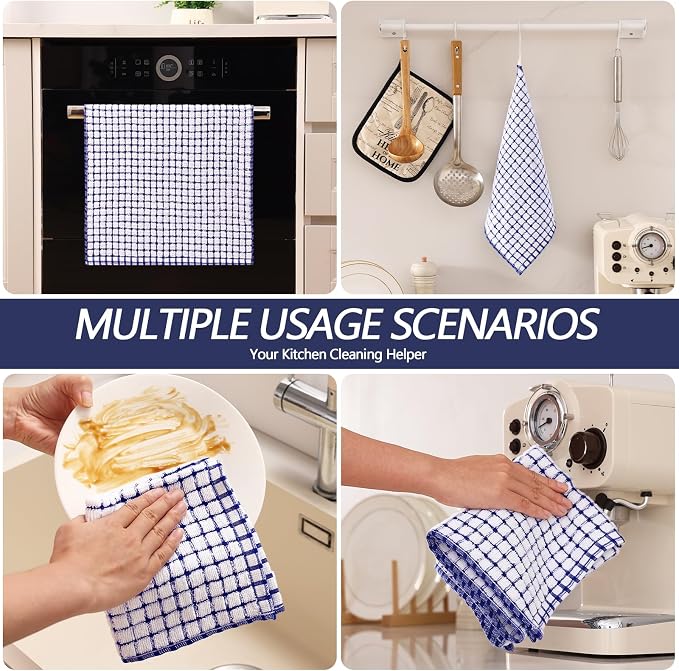 Homaxy Kitchen Towels and Dishcloths Set, 16 x 25 and 12 x 12 Inches, Super - Image 6