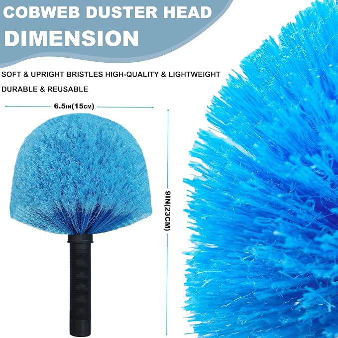 2 Pack Blue Twist-On Cobweb Duster Head Brush // Spider Web Brush - Image 2