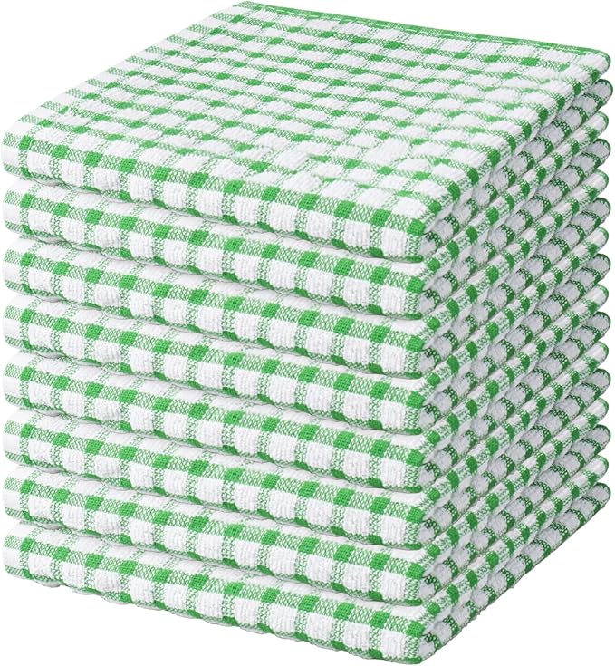 Nialnant 8 Pcs Kitchen Dish Rags, 100% Cotton Kitchen Towels Soft Absorbent by Nialnant