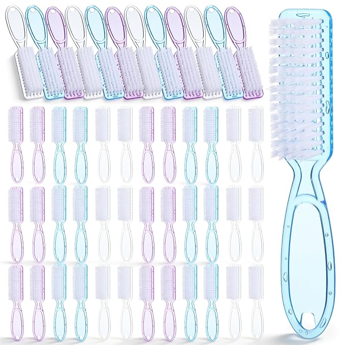 60 Pcs Nail Scrubber Brushes Bulk Handle Grip Manicure Brushes by Unknown
