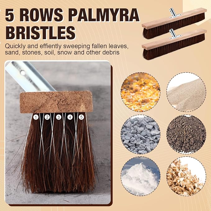 Vesici 6 Pcs Scrub Deck Brush Broom Heads Heavy Duty 19.7 x 2.4 Inch - Image 3
