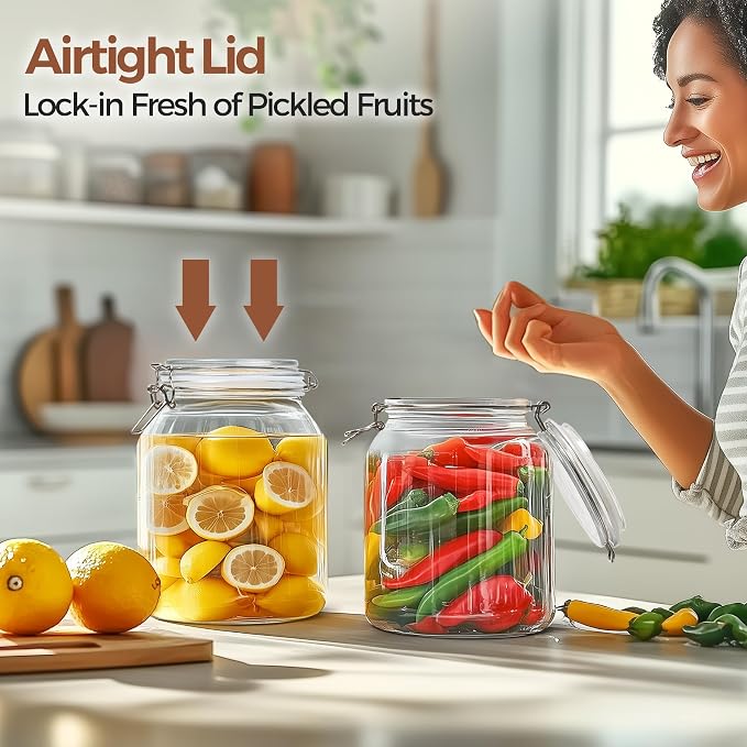 ComSaf Glass Jars with Airtight Lid 86 oz, Wide Mouth Mason Jars, Canning Jars - Image 6