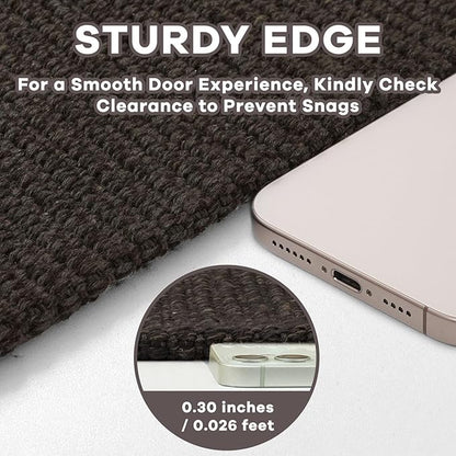EARTHALL Washable Runner Rug 2x8 Ft Non Slip Runners for Hallways Cotton Rubber Backed Kitchen Runner Braided Indoor Floor Carpet Runners for Entryway, Hallway, Kitchen, Bedroom, Taupe/Coffee
