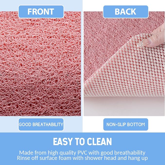 Non-Slip Bathtub Mat, 2 Pack Anti Slip Shower Mat, Fast Drying Bathtub Mats - Image 4