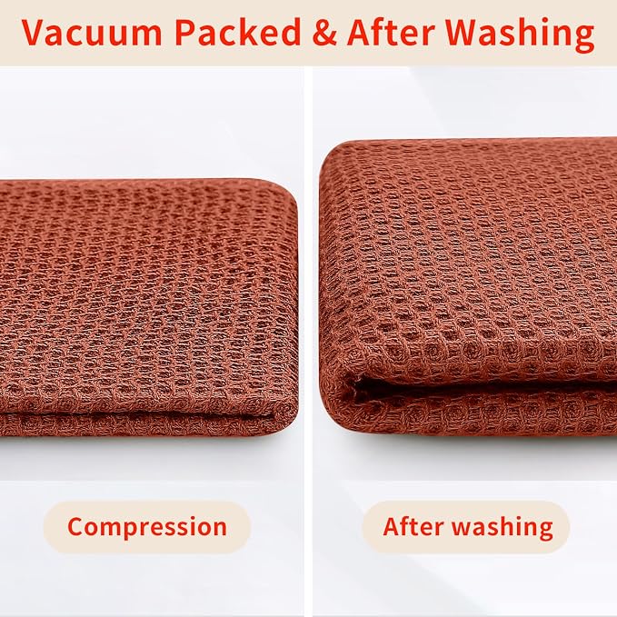 Homaxy 100% Cotton Waffle Weave Kitchen Dish Towels, Ultra Soft Absorbent Quick - Image 8