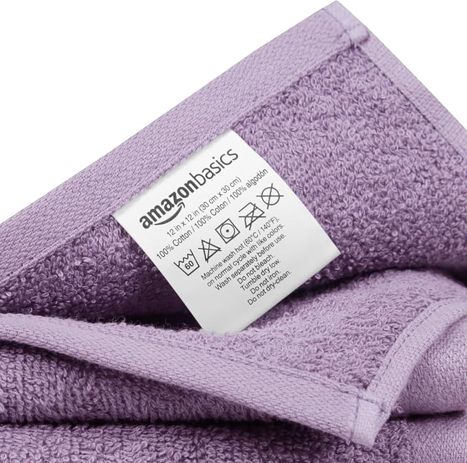 Amazon Basics Highly Absorbent, Fast Drying 100% Cotton Washcloths - Image 3