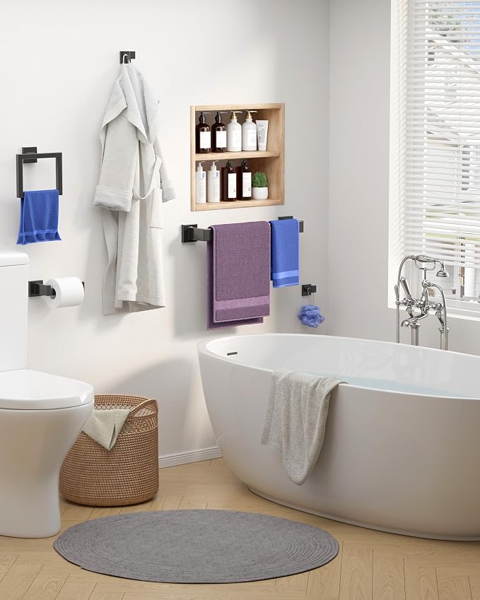 Kitsure 5-Pieces Bathroom Hardware Set & Accessories, Rustproof Towel Racks - Image 8