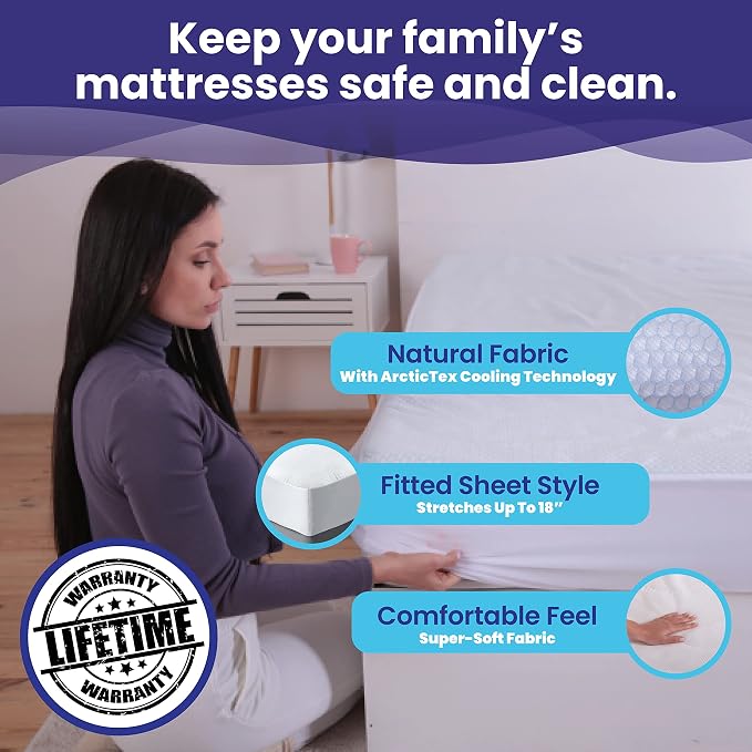 Full Size Waterproof Cooling Mattress Protector by Slumberfy - Image 3