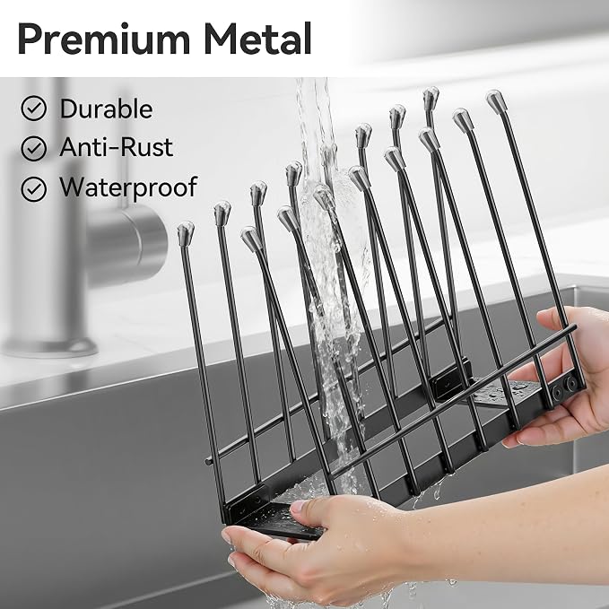 Plastic Bag Drying Rack, Metal Reusable Silicone Ziplock Bag & Bottle Drying - Image 4