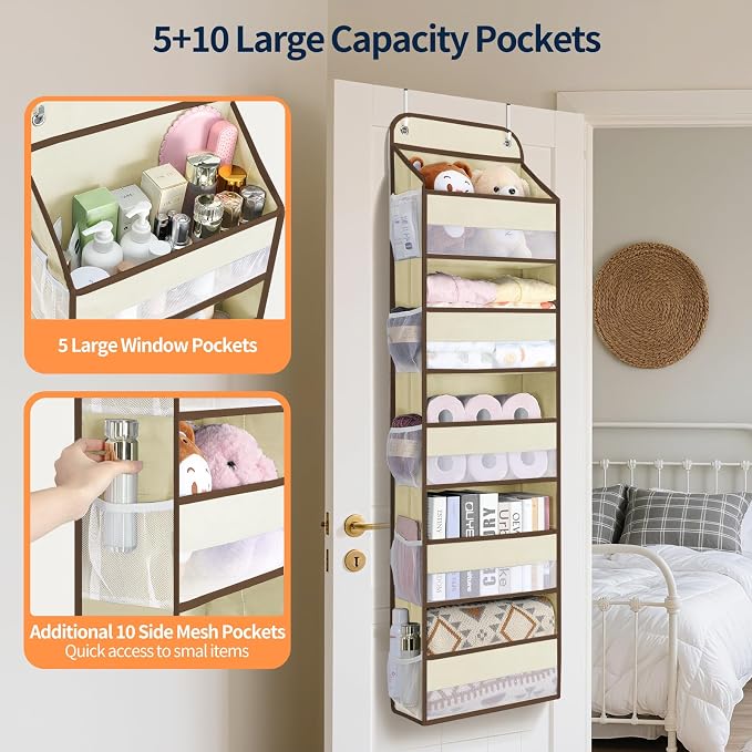 Yecaye Over The Door Organizer Storage, 5-Tier Heavy Duty Door Organizers - Image 3