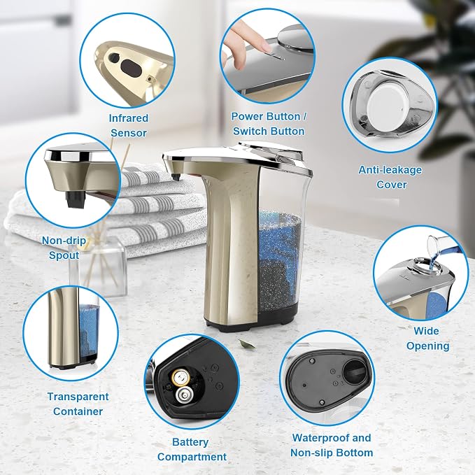 Automatic Soap Dispenser, Touchless Dish soap Dispenser 17oz/500ml - Image 6