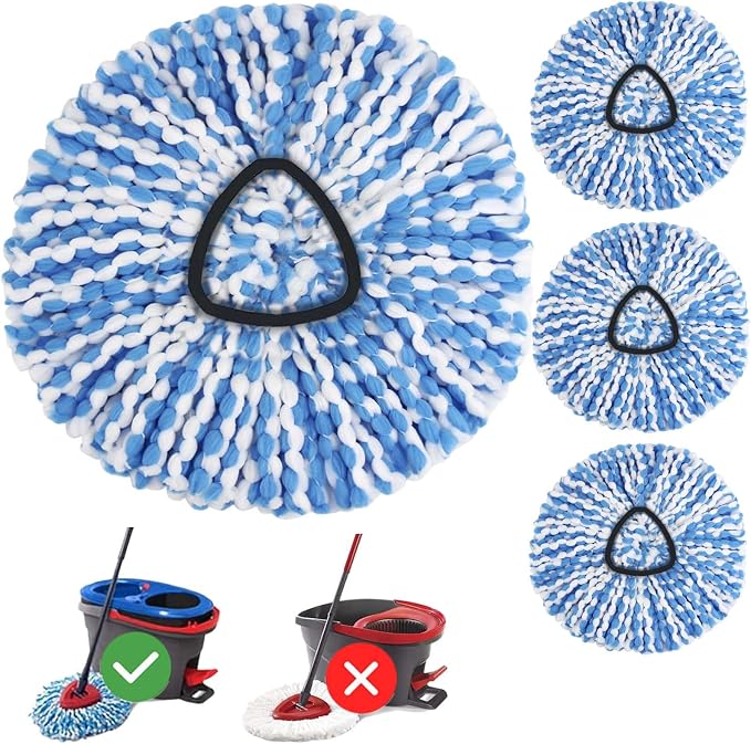 4 Pack Spin Mop Head Replacement by Kimmkco