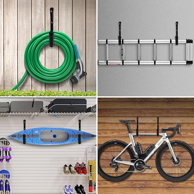 KURUI Heavy Duty Garage Storage Hooks, 100 LB Wall Mount Kayak Rack - Image 6