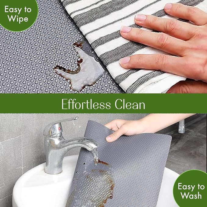 EVALAND 12" x 33 FT Non-Slip Shelf Liner, Non-Adhesive, Waterproof Pantry Liner - Image 7