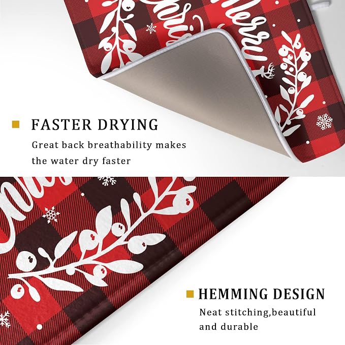 Merry Christmas Dish Drying Mat 18x24 Inch - Image 3