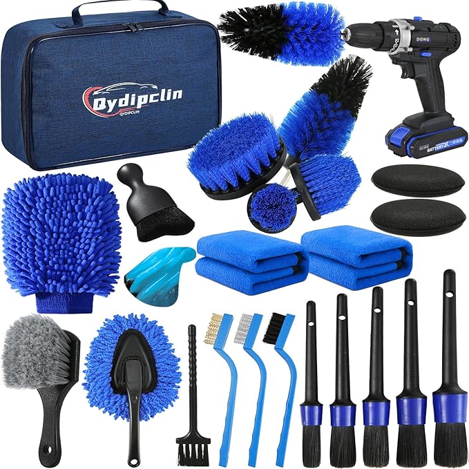 23Pcs Car Detailing Kit, Car Detailing Brush Set, Car Wash Cleaning Kit by Qydipclin