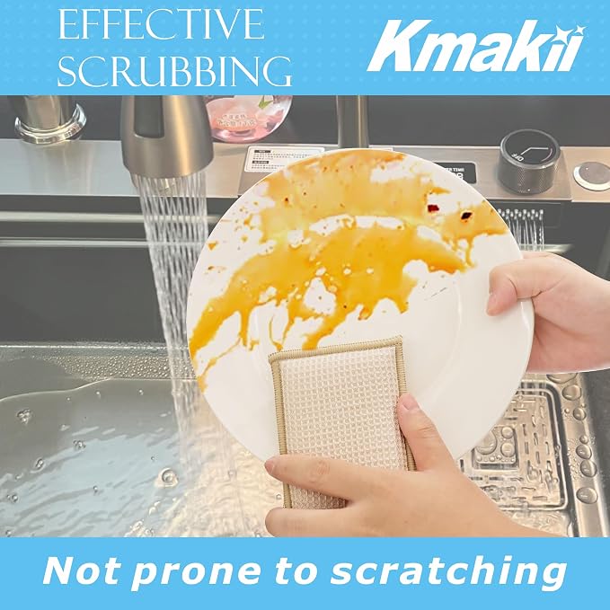 KMAKII Bamboo Kitchen Sponges, Dish Sponge, Super Absorbent Cleaning Sponges - Image 6