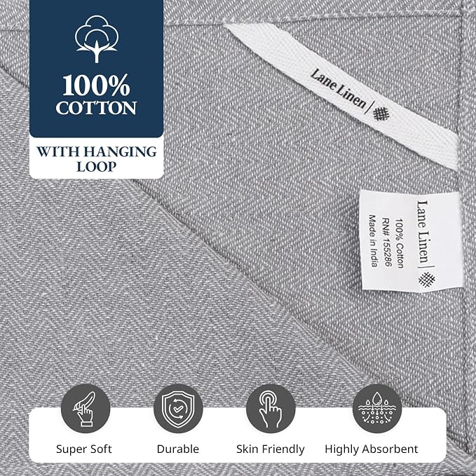LANE LINEN Kitchen Towel Set, Dish Drying Towels, Absorbent & Machine Washable - Image 8