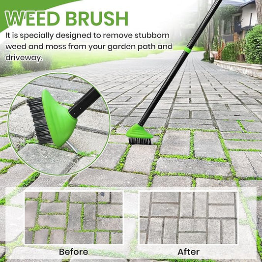 3 in 1 Weeding Wire Metal Brush Tools, Concrete Scrub Deck Brush - Image 2