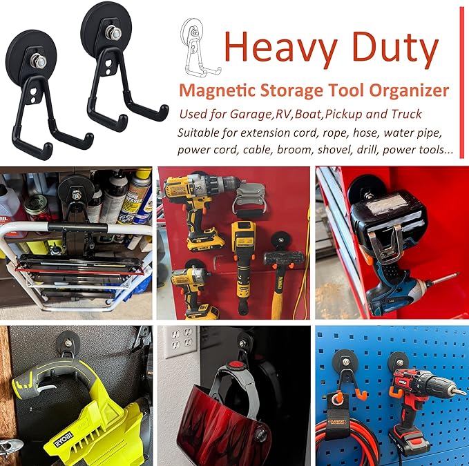 ULIBERMAGNET Large Magnetic Hooks, Strong Heavy Duty Magnet Hooks - Image 3