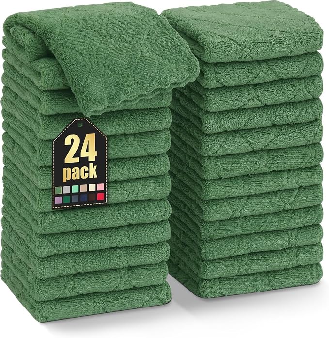 Homaxy 24 Pack Kitchen Dish Cloths, Super Soft and Absorbent Coral Velvet Dish by Homaxy